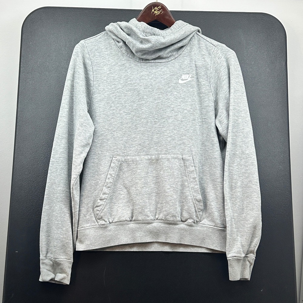 Nike Womens Pullover Hoodie Gray Fleece Sweatshirt Size Small BV4526-063